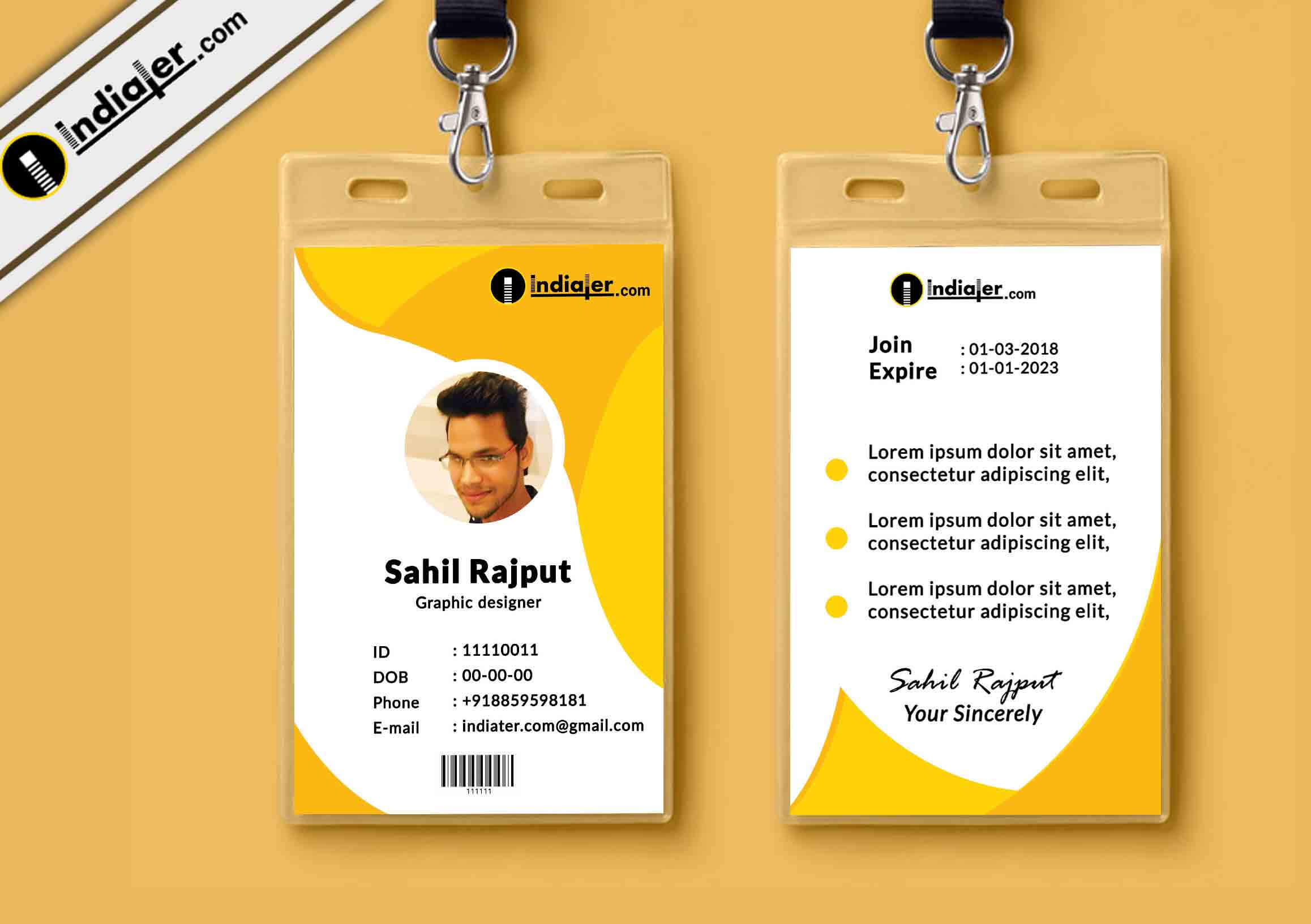 009 Template Ideas Horizontal Id Card Psd Free Multipurpose Throughout Company Id Card Design Template