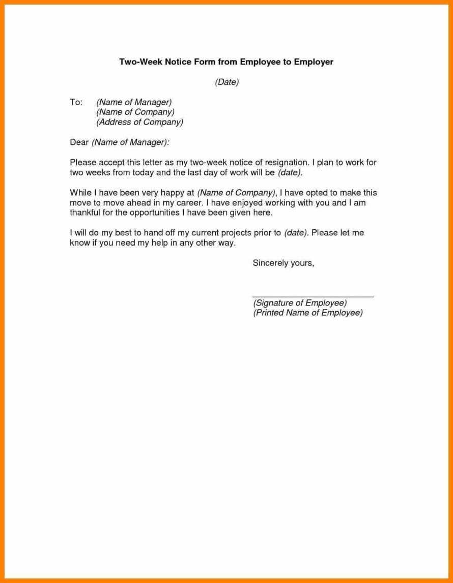 009 Week Notice Template Word Ideas Two Weeks Letter Sample With Regard To 2 Weeks Notice Template Word