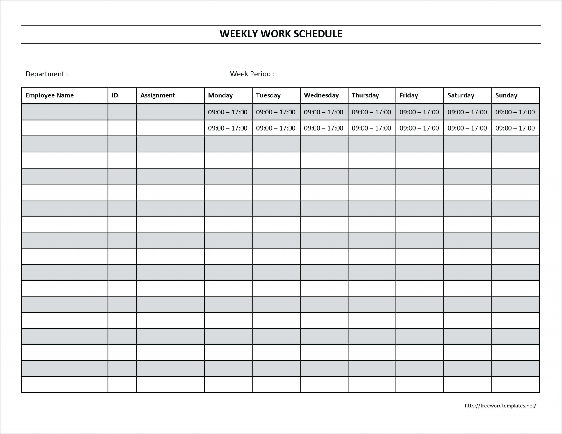 010 Bi Weekly Employee Schedule Template Free Ideas Work Within Blank Monthly Work Schedule Template