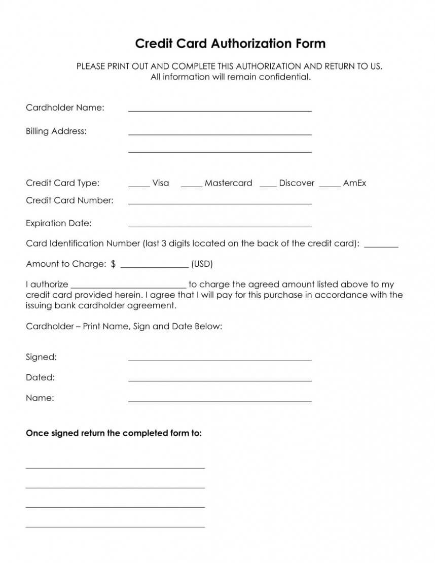 010 Credit Card Authorization Form Docx Employee Agreement With Regard To Corporate Credit Card Agreement Template