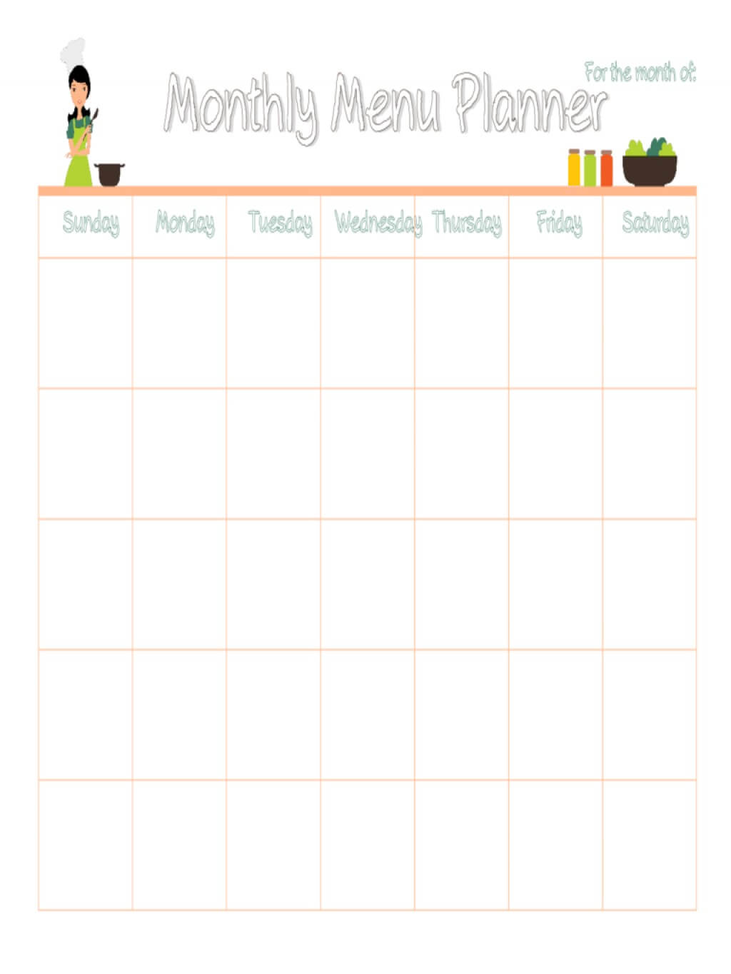 010 Editable Weekly Meal Planner Template Word Ideas Monthly Throughout Weekly Meal Planner Template Word