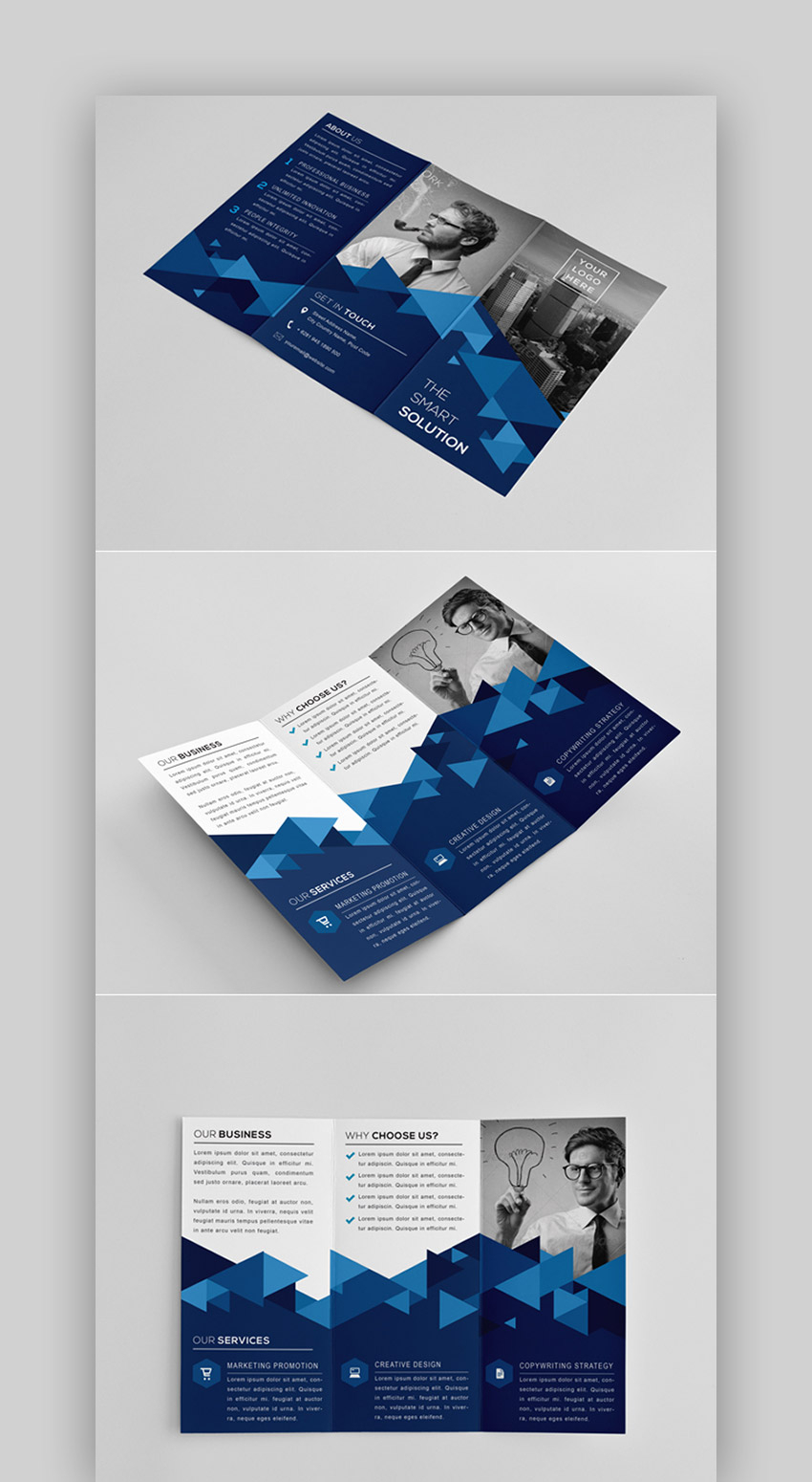 010 The Modern Tri Fold Brochure Template Indesign Indd Within Tri Fold Brochure Template Indesign Free Download