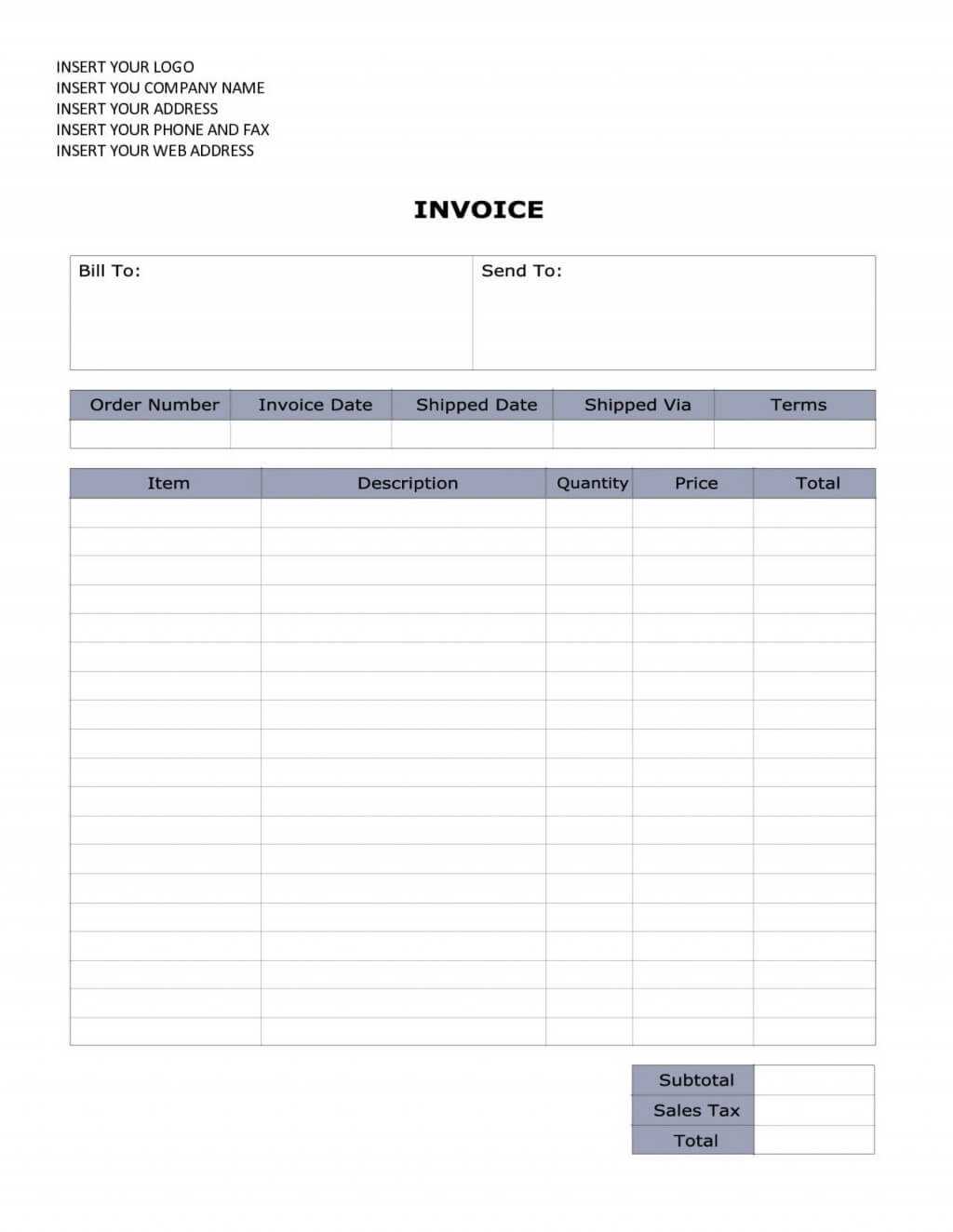 011 Free Invoice Template Microsoft Word Ideas 1920X2485 For Regarding Invoice Template Word 2010