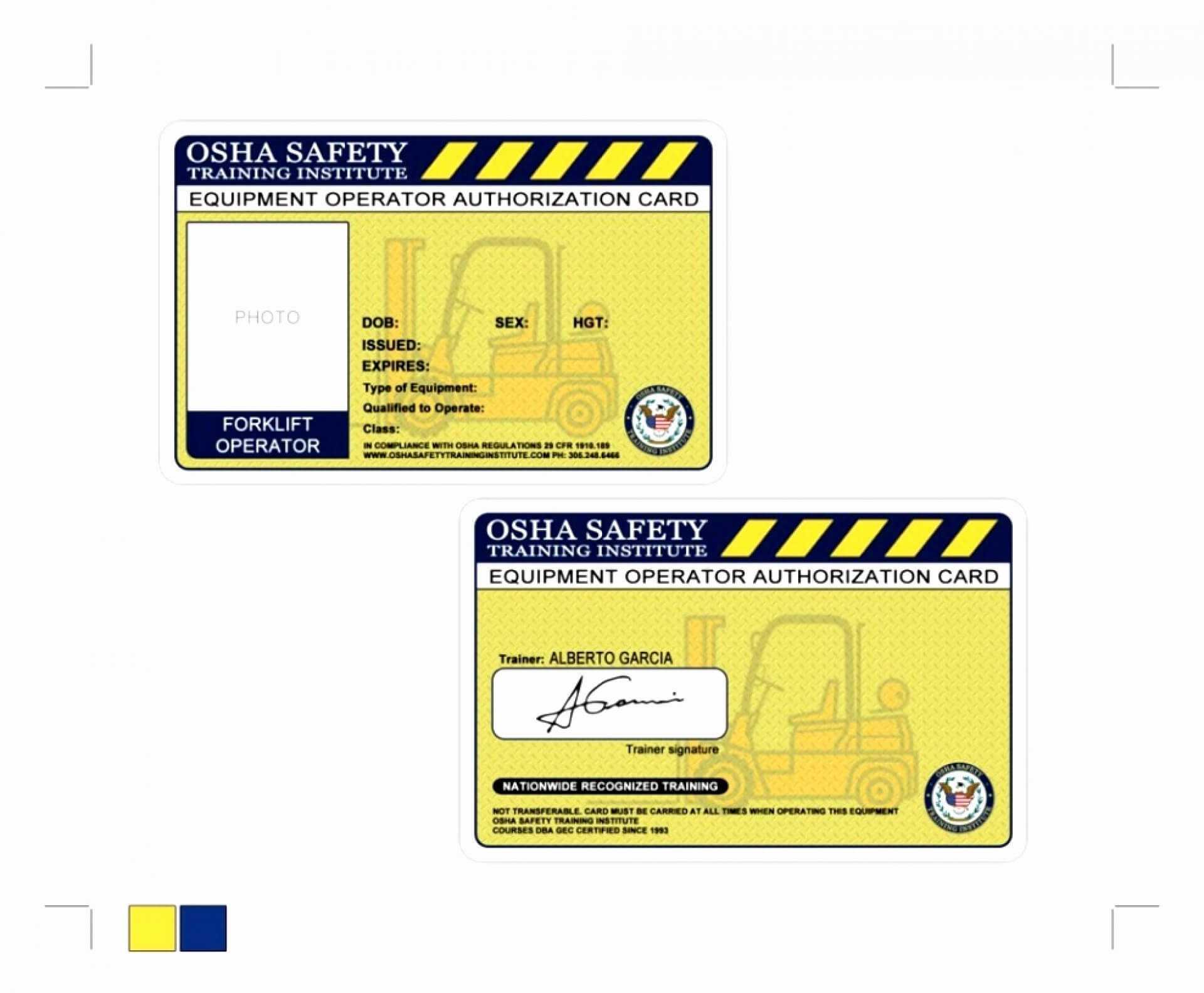 011 Free Printable Forklift License Template Then Pertaining To Forklift Certification Card Template