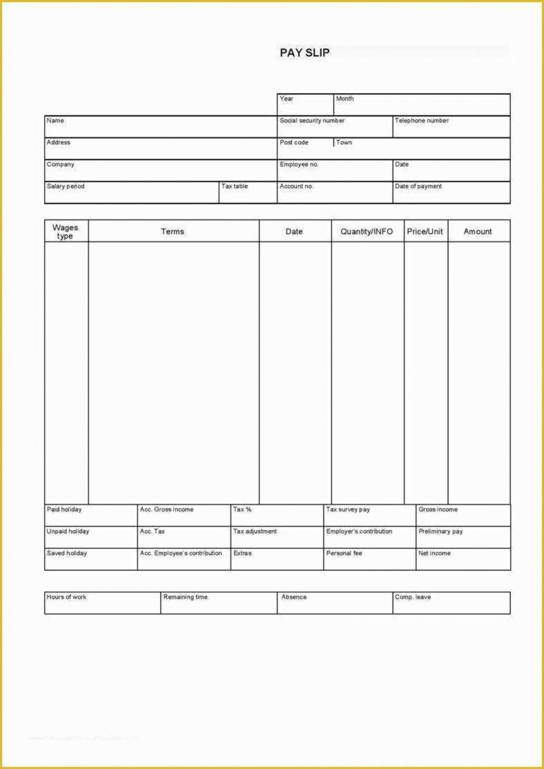 012 Pay Stub Template Word Canadian Printable Free Canada With Regard To Pay Stub Template Word Document