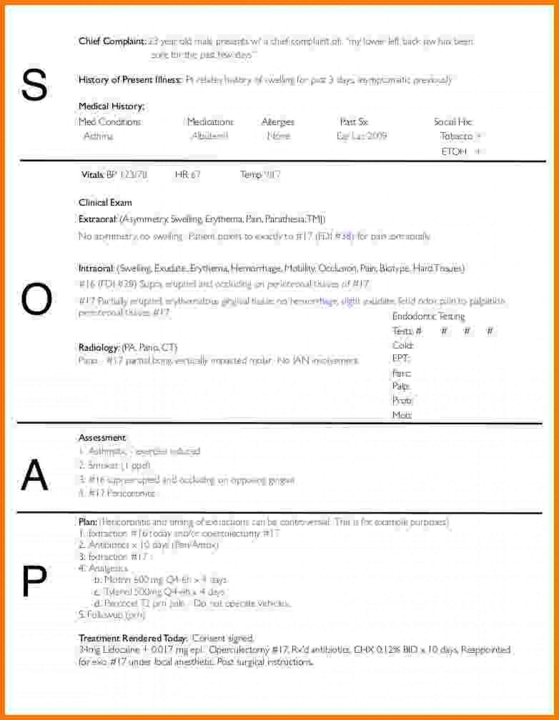012 Soap Note Example Mental Health Ems Format Template In Soap Report Template