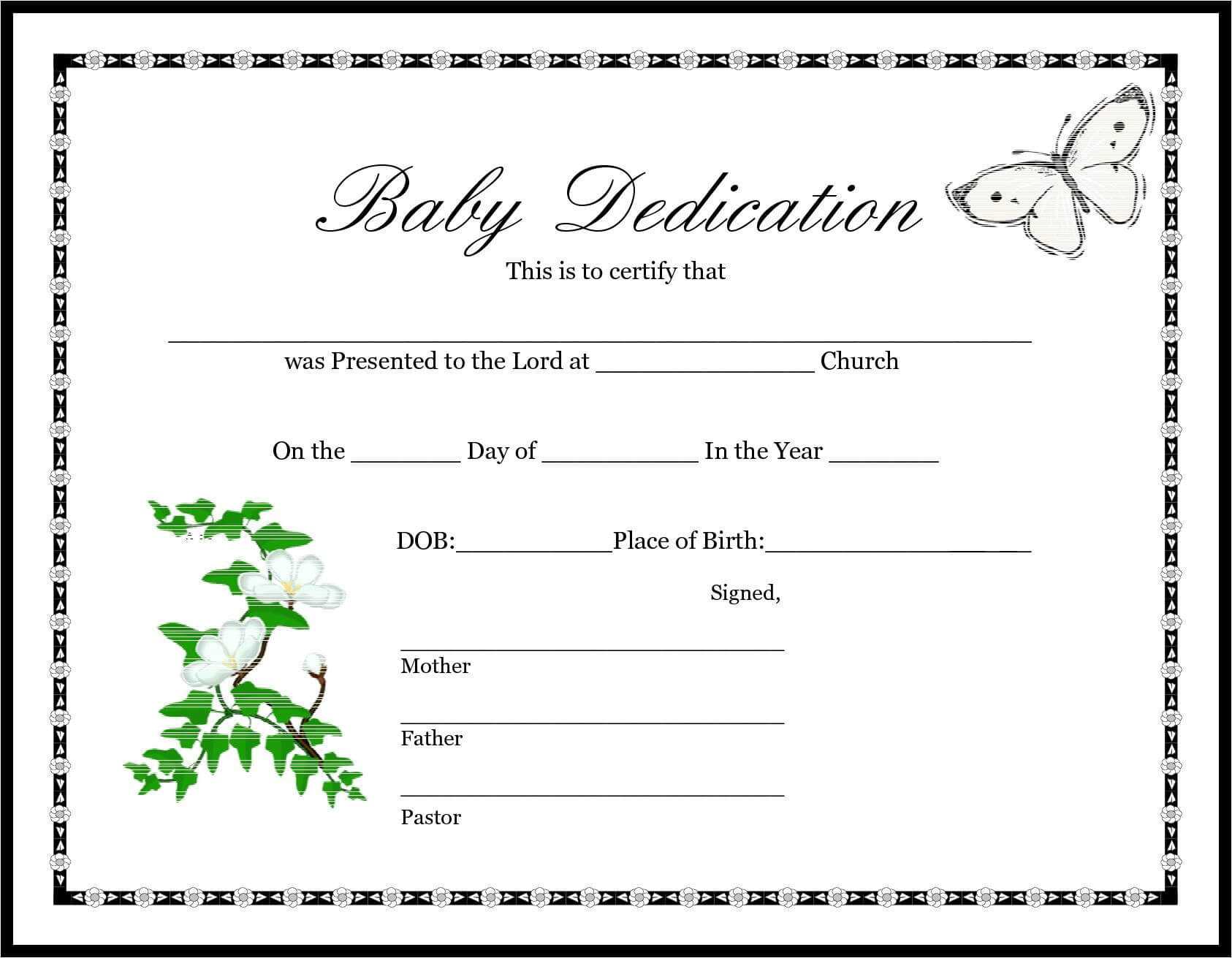 013 Appealing Official Birth Certificate Template Sample Inside Baby Dedication Certificate Template