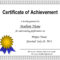 013 Certificate Of Achievement Template Free Ideas Regarding Word Template Certificate Of Achievement