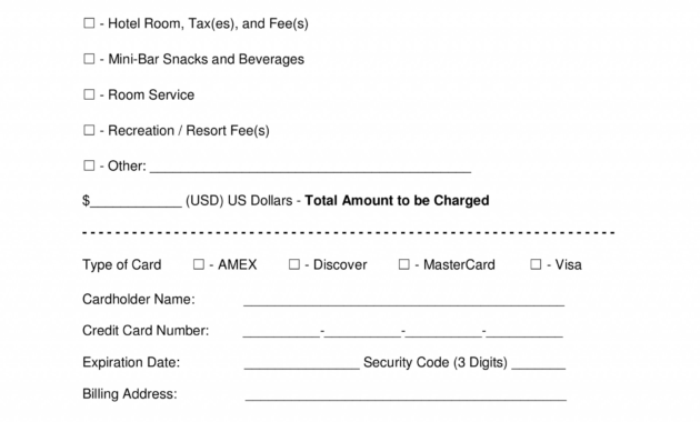 013 Credit Card Authorization Form Template Doc Hotel pertaining to Hotel Credit Card Authorization Form Template