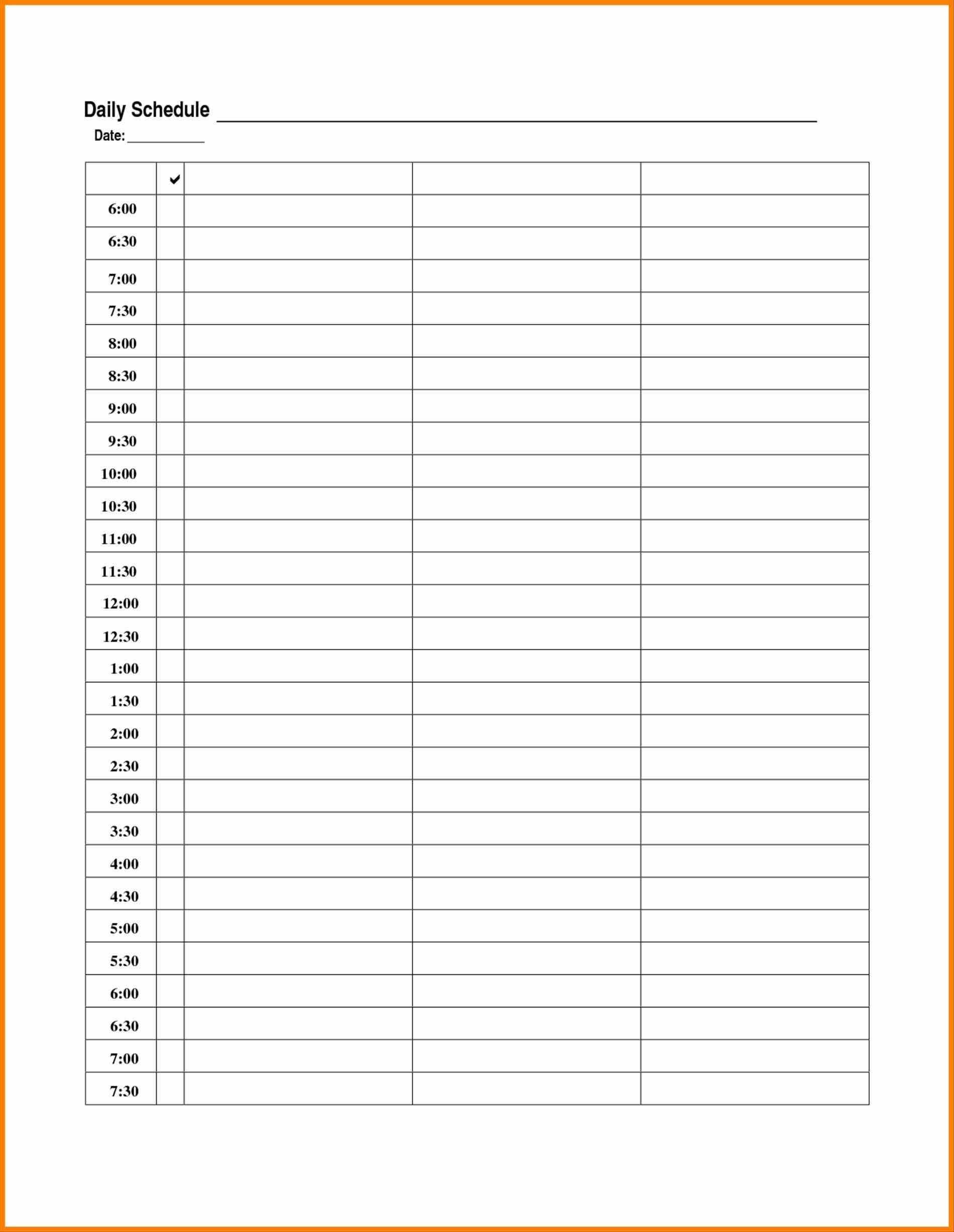 013 Monthly Work Schedule Template Excel Printable Throughout Printable Blank Daily Schedule Template