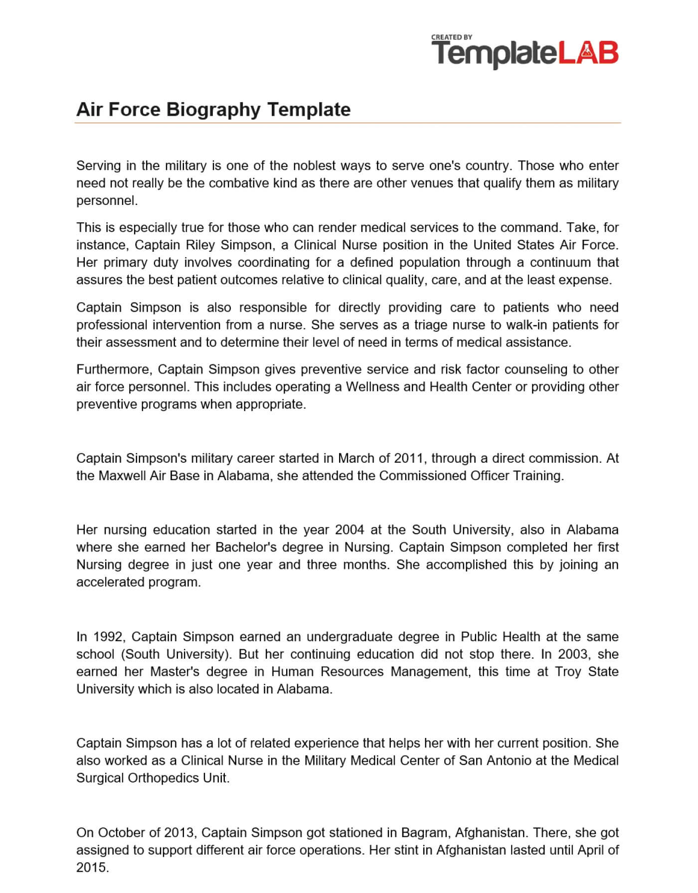 013 Write Theatre Biography Step Version Writing Template Within Country Report Template Middle School