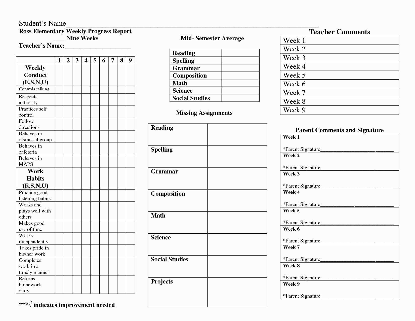 014 Free Printable Homeschool Report Card Template Best Inside Homeschool Middle School Report Card Template