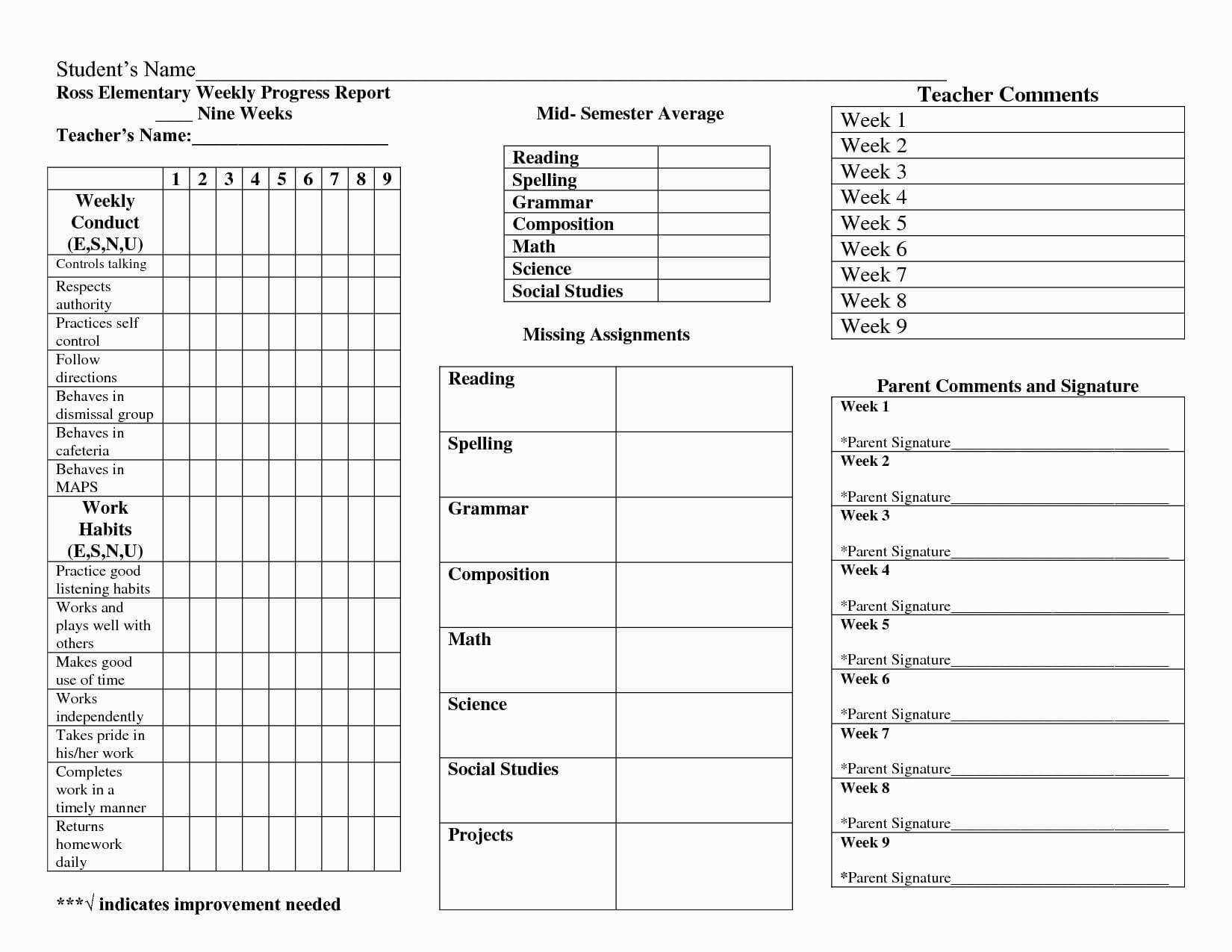 014 Free Printable Homeschool Report Card Template Best Regarding Homeschool Report Card Template