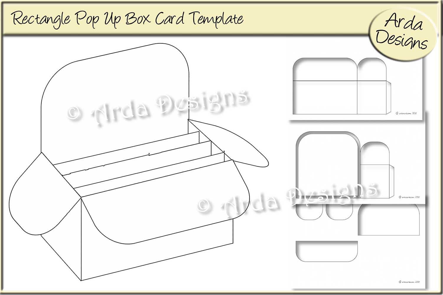 014 Rectangle Pop Up Box Card Cu Templatearda Designs For Pop Up Card Box Template