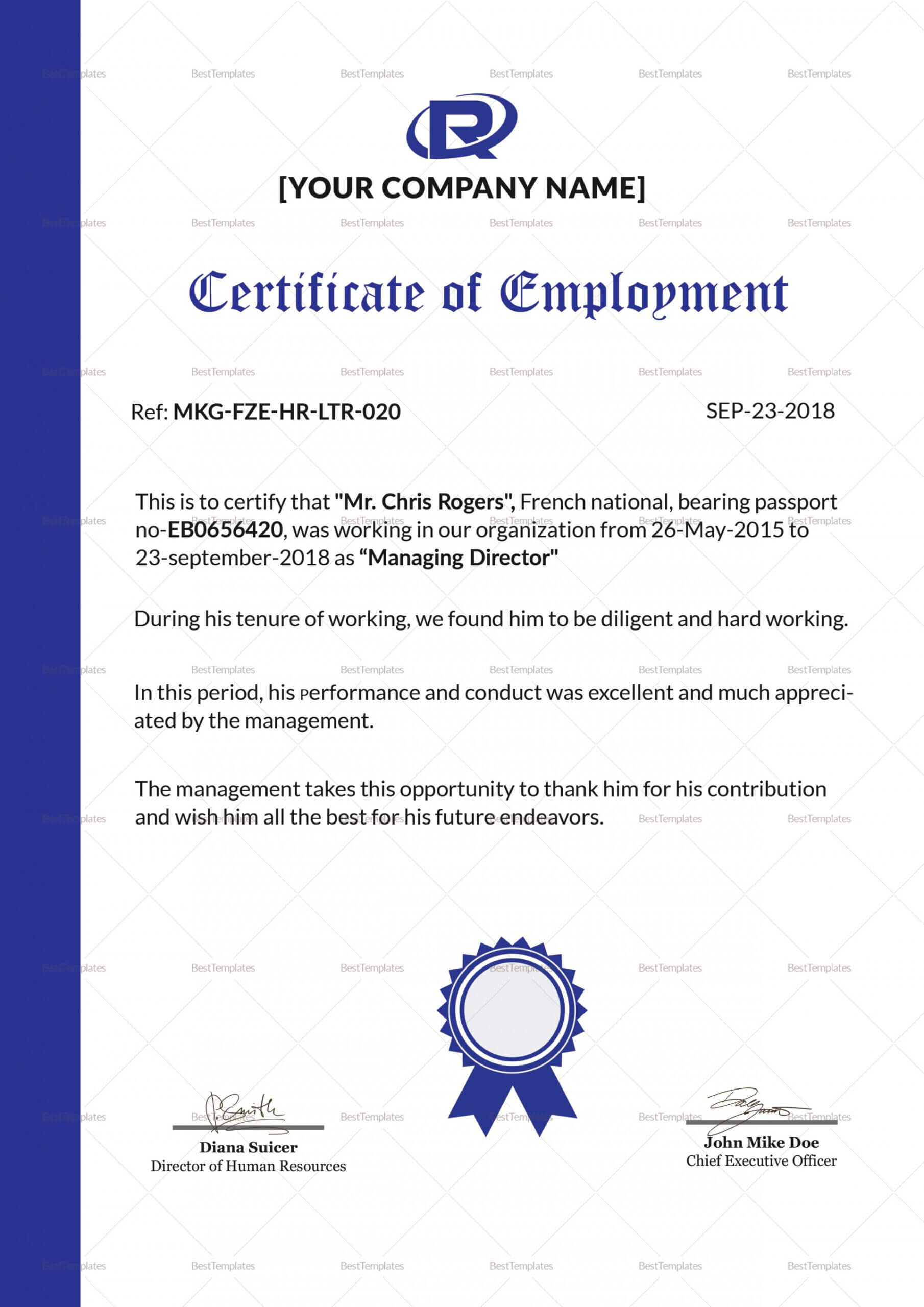 014 Sample Certificate Employment With Salary Indicated Best Inside Good Job Certificate Template