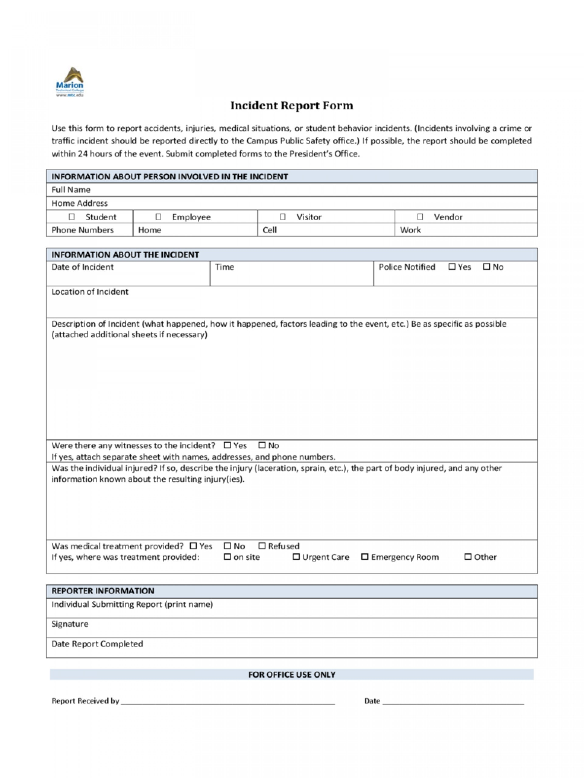 014 Template Ideas Security Incident Report Form Sample Word Regarding Incident Report Template Itil