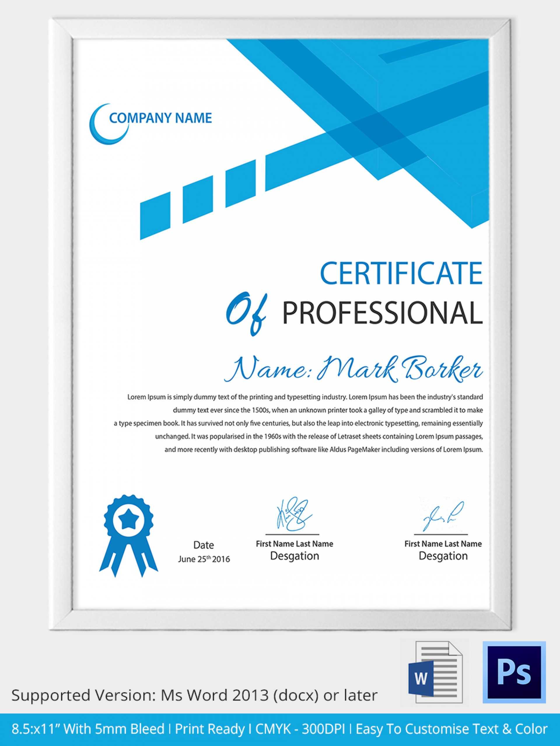 015 Word Certificate Template Free Download Samples Design With Word 2013 Certificate Template