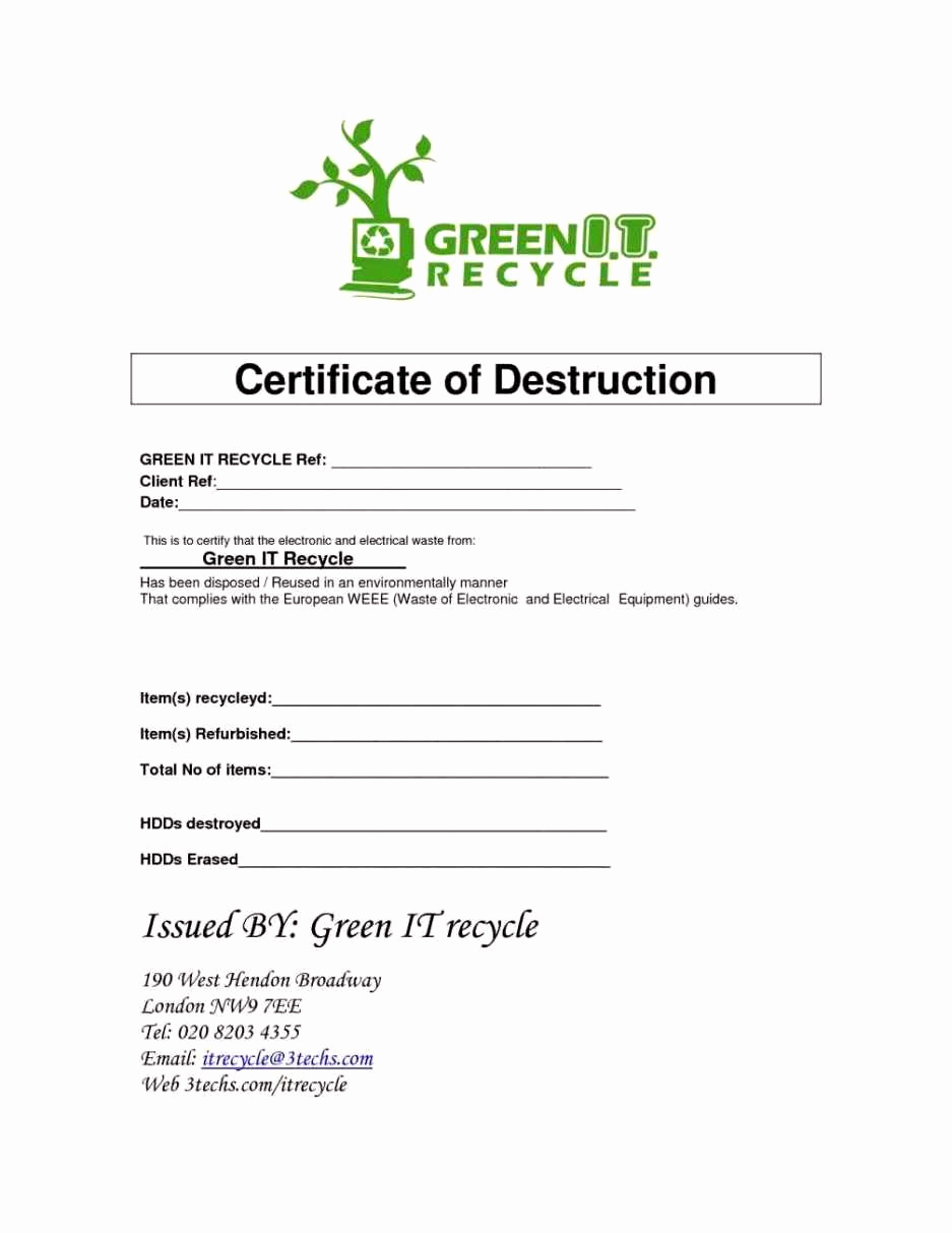 016 Certificate Of Destruction Template Ideas Bunch For Within Destruction Certificate Template