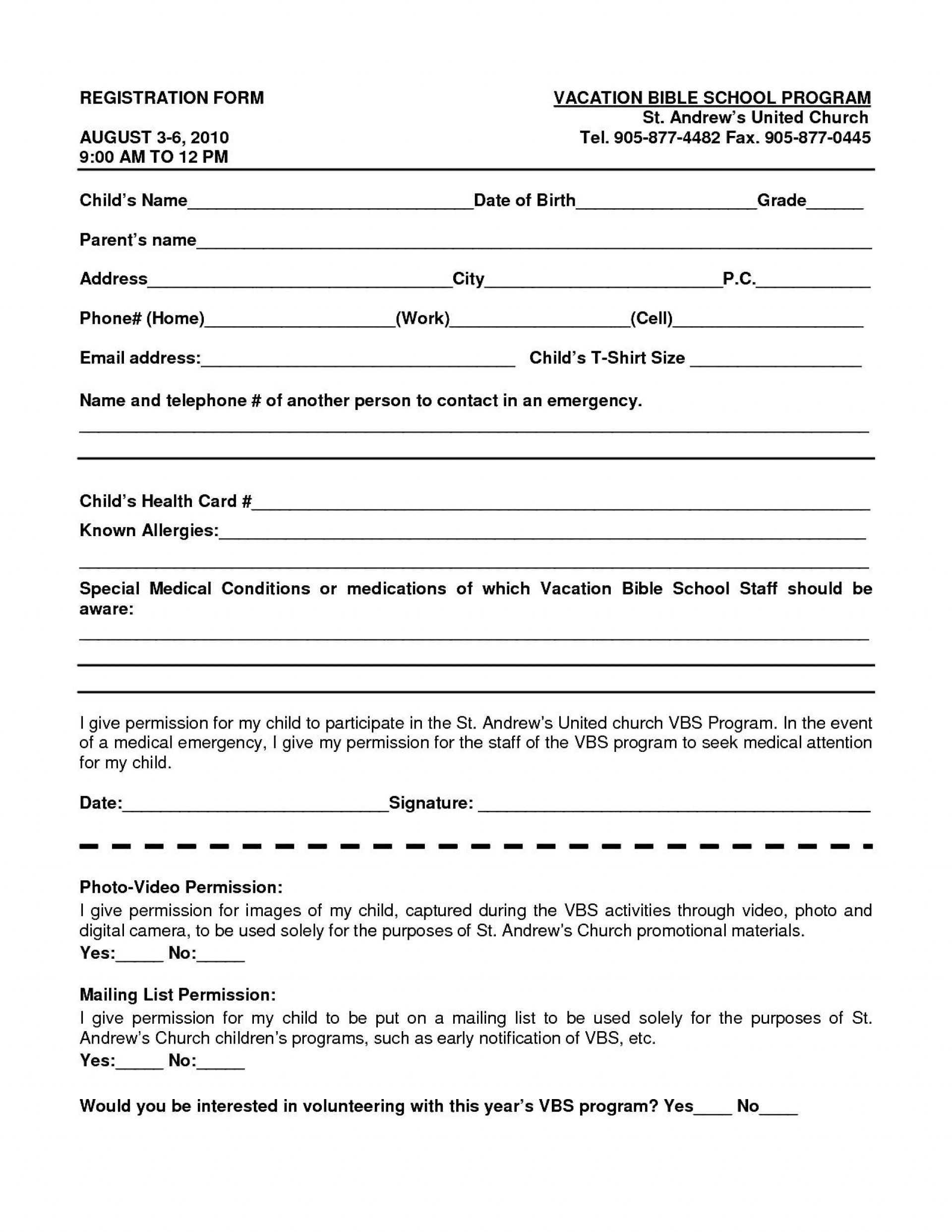 016 School Registration Form Template Word Ideas Free In Within School Registration Form Template Word