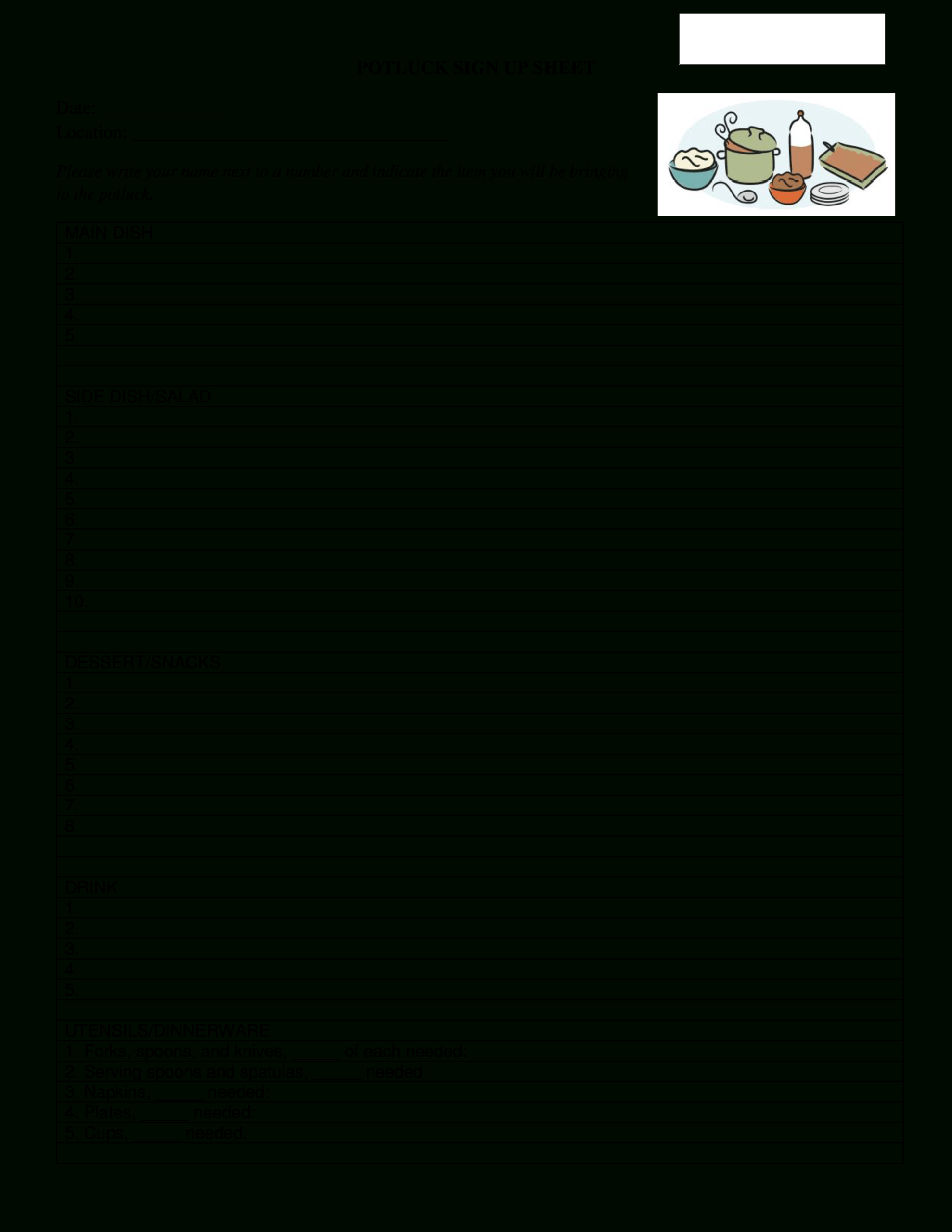 017 Potluck Signup Sheet Template Word Ideas Sign Wondrous Within Potluck Signup Sheet Template Word