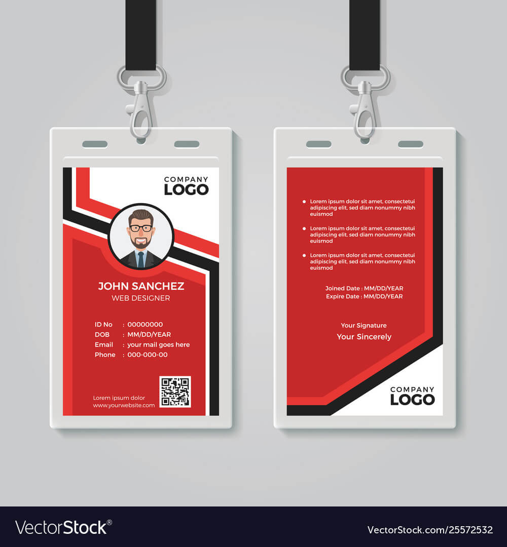 017 Template Ideas Id Card Photoshop Free Modern Red Vector Inside Pvc Card Template