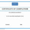 017 Template Ideas Training Certificate Of Completion With Training Certificate Template Word Format