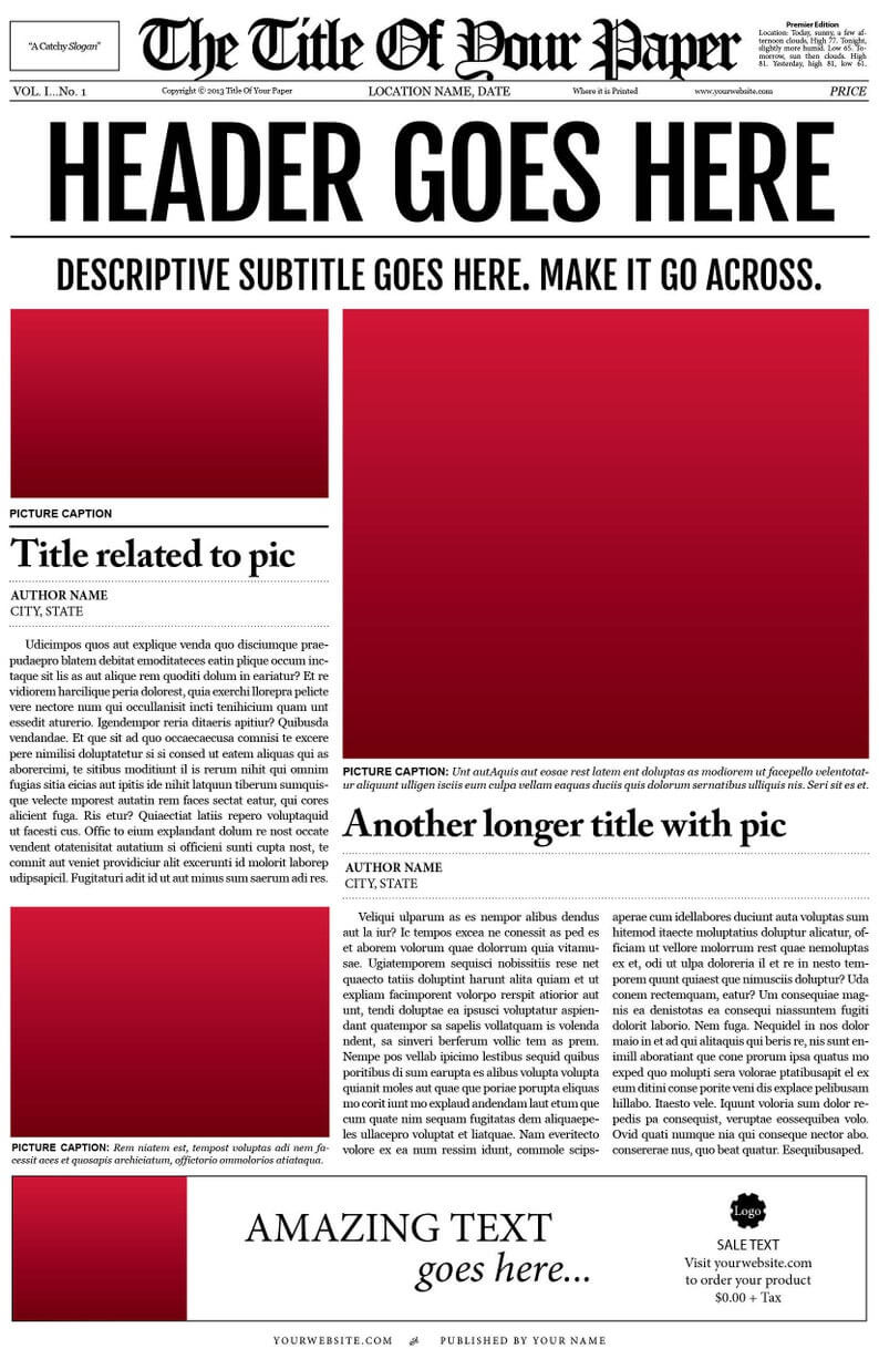 018 Free Newspaper Template For Word Ideas Microsoft Il With Regard To Blank Newspaper Template For Word
