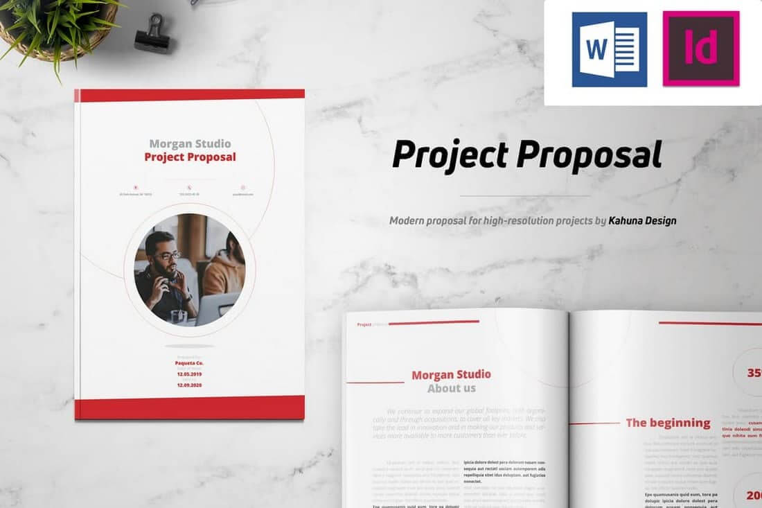 019 Minimal Project Proposal Brochure Template Microsoft Within Microsoft Word Pamphlet Template