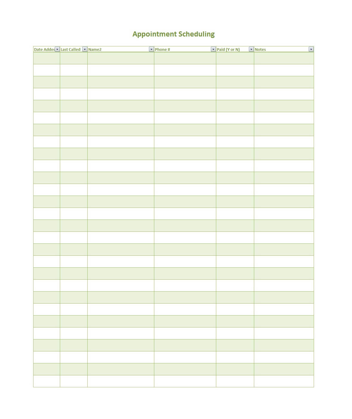 020 Printable Appointment Schedule Templates Regarding Sheet Throughout Appointment Sheet Template Word