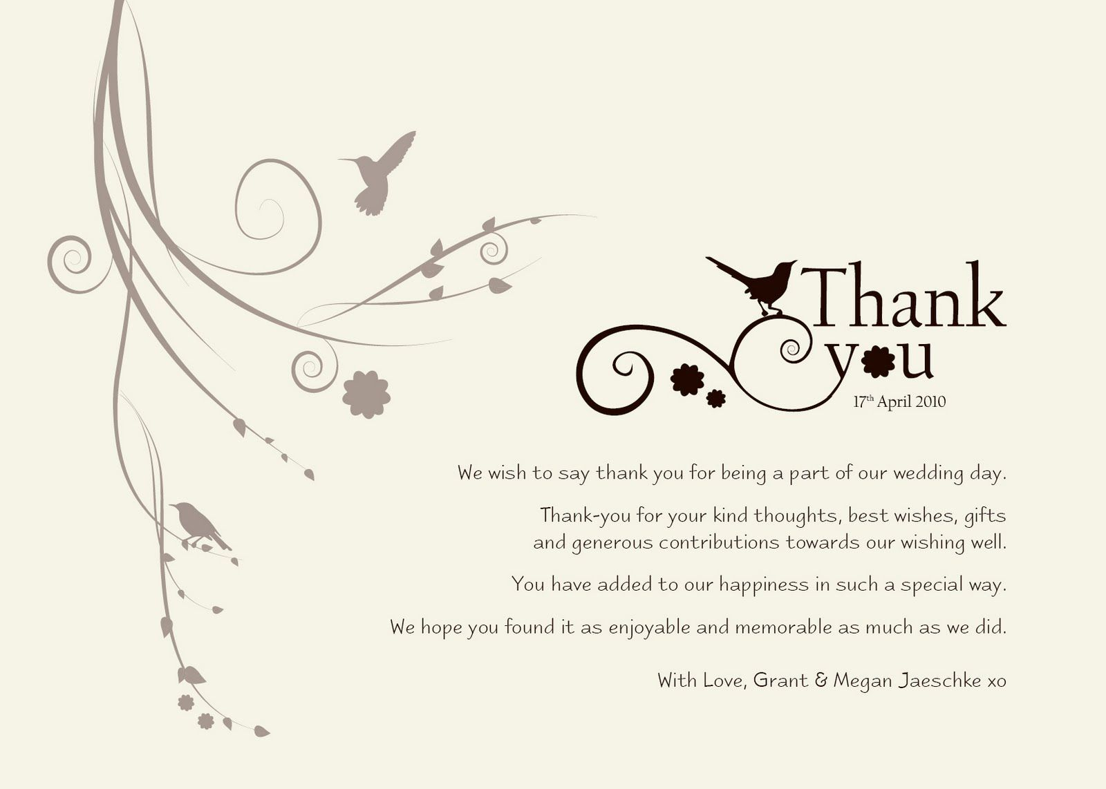 020 Wedding Thank You Card Template Magnificent Ideas Free With Regard To Template For Wedding Thank You Cards