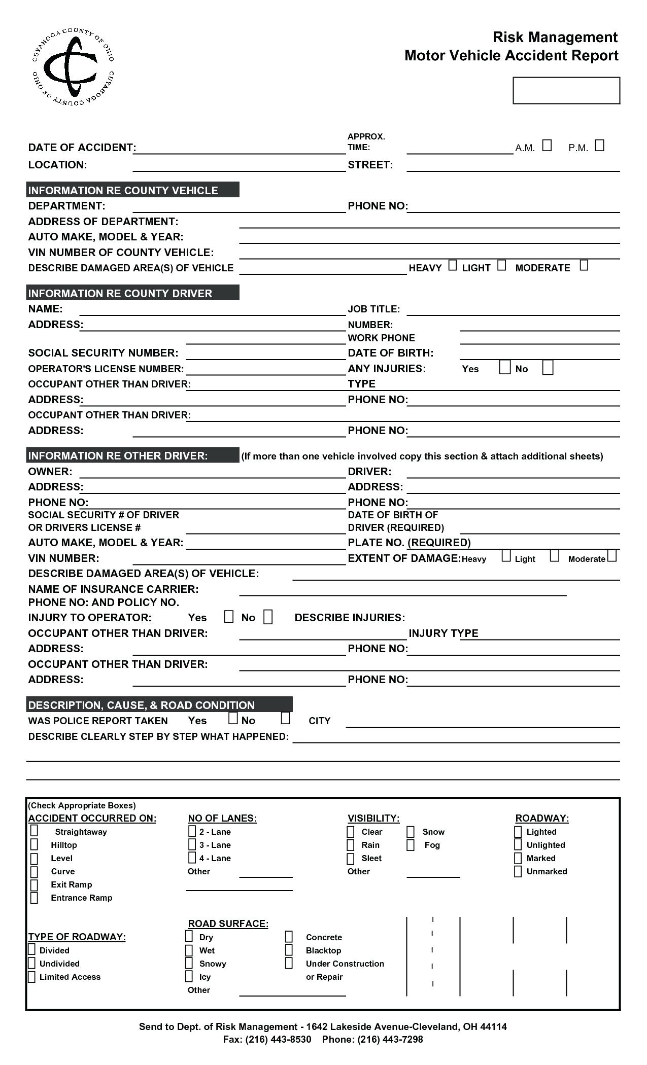 021 Auto Accident Report Form Template 20Auto Automobile Throughout Motor Vehicle Accident Report Form Template