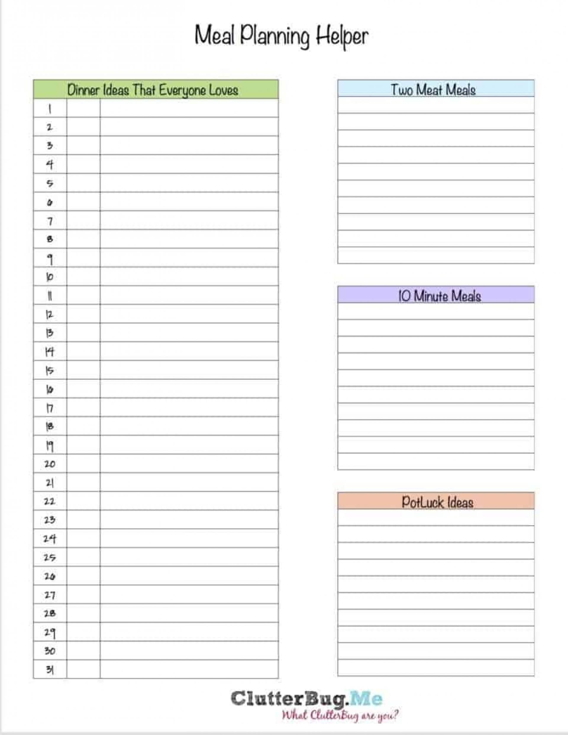 021 Free Printable Meal Plan Template Ideas Diet Planner Within Blank Meal Plan Template