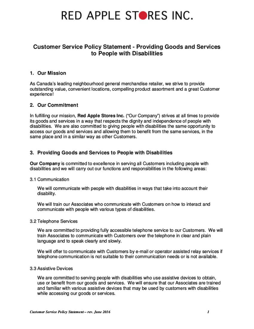 022 Customer Service Policy Company Template Australia In Company Credit Card Policy Template