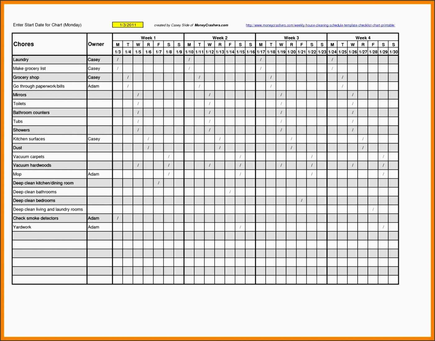 023 Editable Cleaning Schedule Template Ideas Il Fullxfull Inside Blank Cleaning Schedule Template