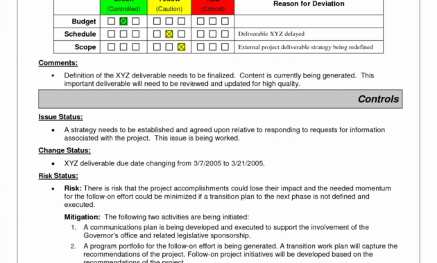 023 Excel Project Status Report Weekly Template 4Vy49Mzf with regard to Project Status Report Template Word 2010