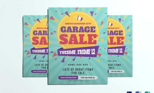 023 Large Garage Sale Flyer Template Free Microsoft Word within Garage Sale Flyer Template Word