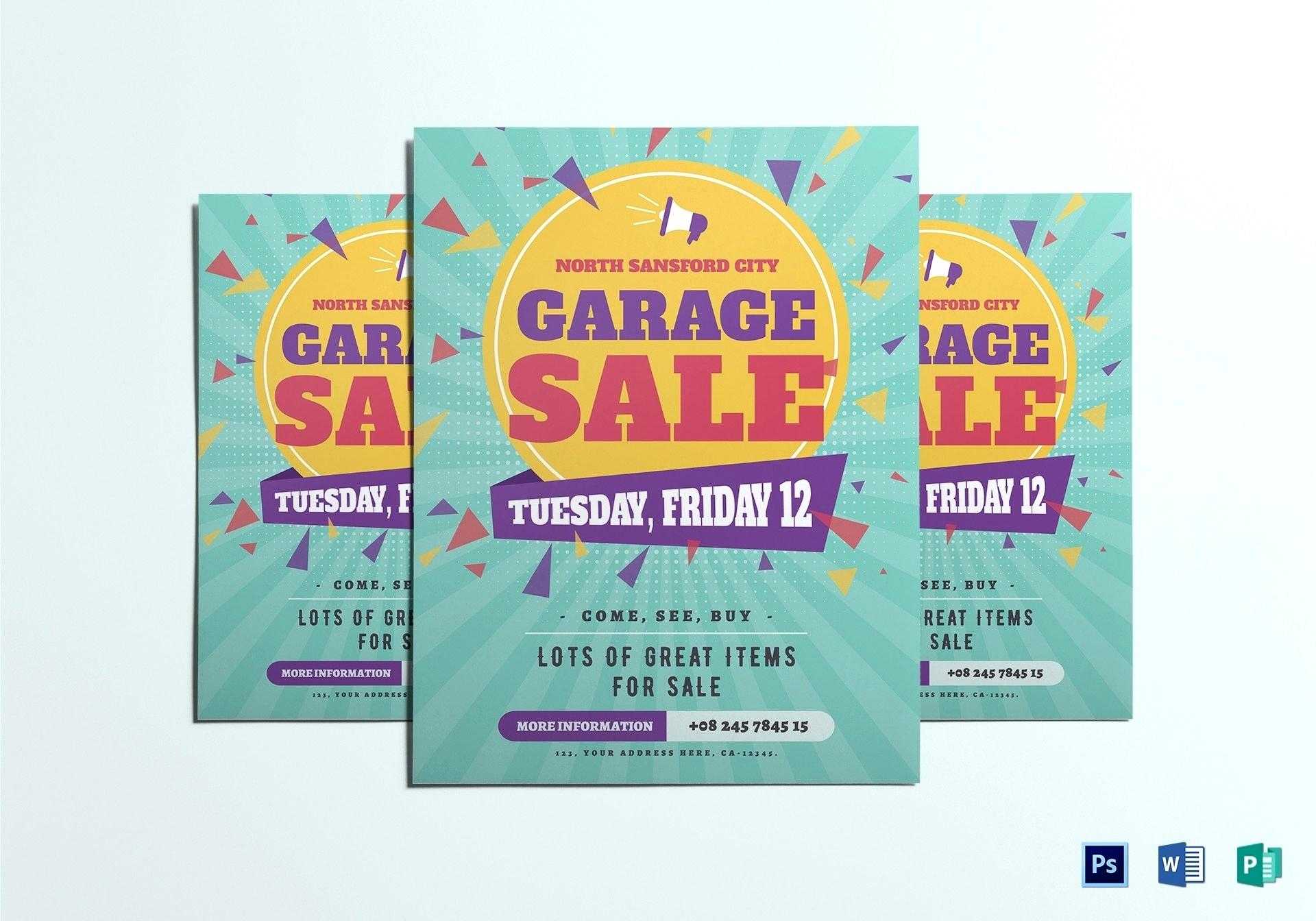 023 Large Garage Sale Flyer Template Free Microsoft Word Within Garage Sale Flyer Template Word