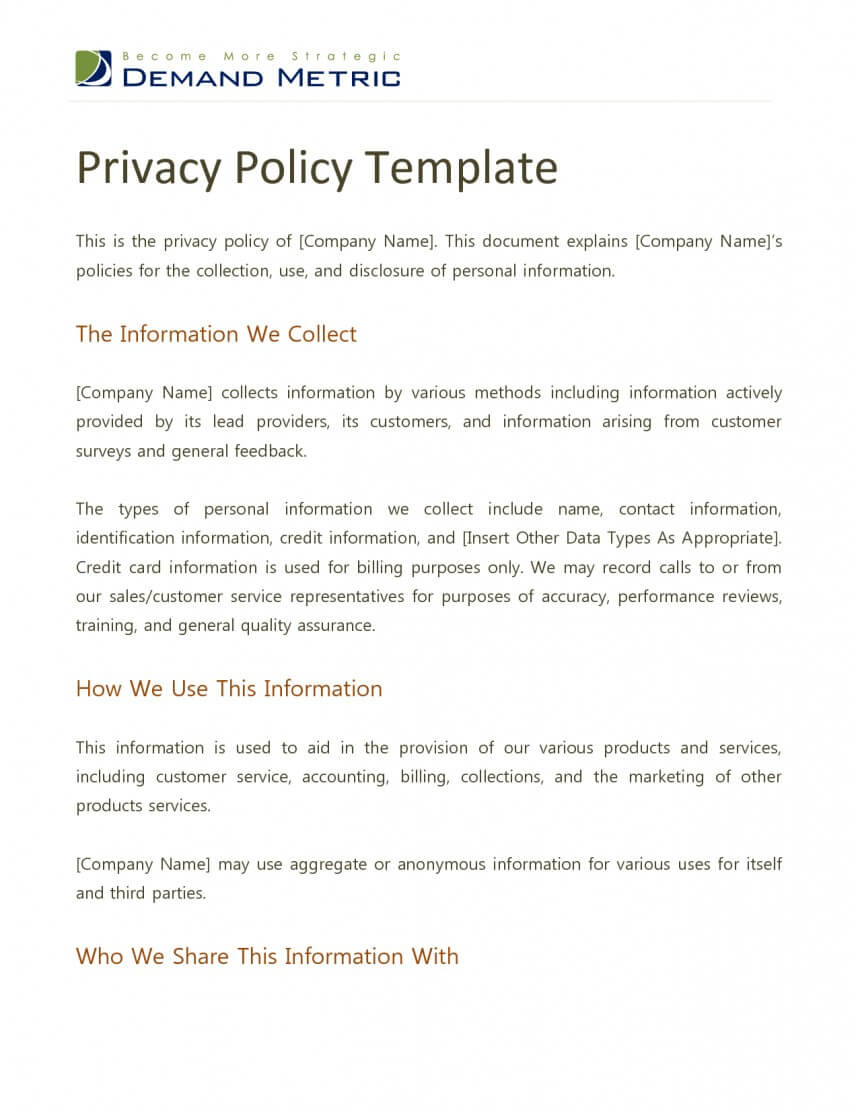 023 Privacy Policy Template For Website Fascinating Ideas With Credit Card Privacy Policy Template
