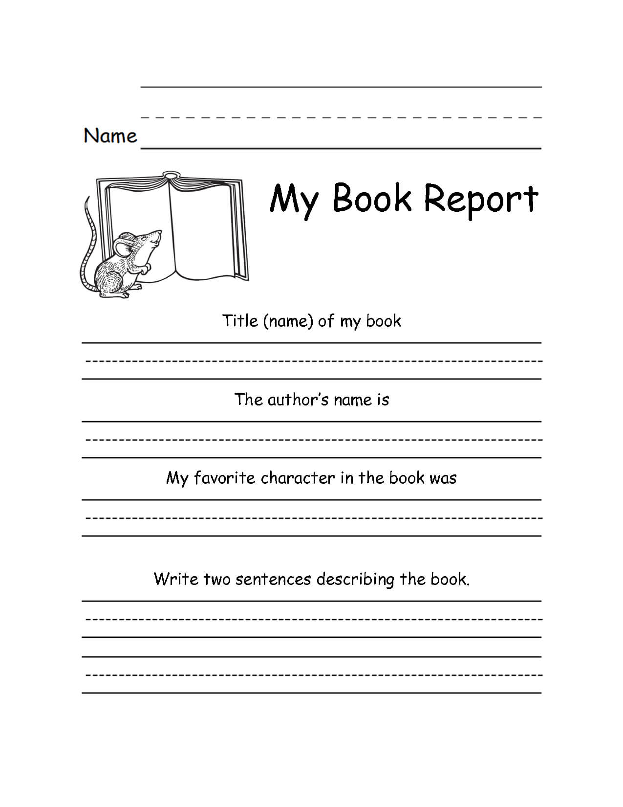 024 2Nd Grade Book Report Template 132370 Free Templates Within Second Grade Book Report Template