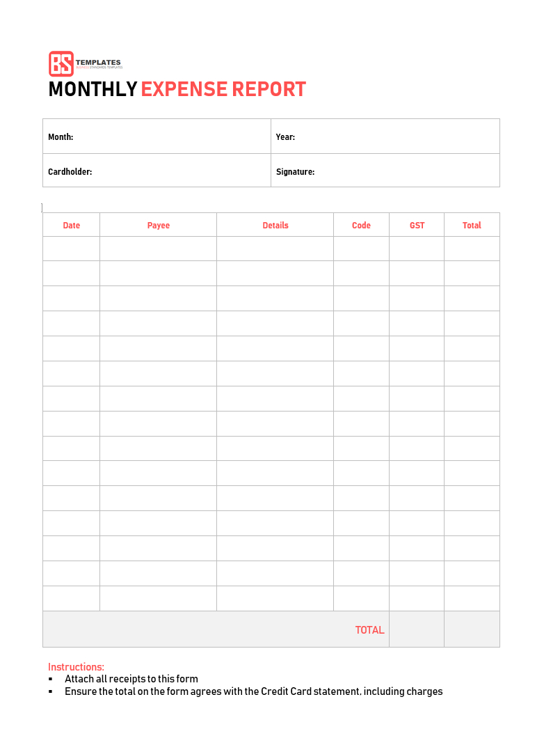 024 Microsoft Word Expense Report Template Templates Excel With Regard To Monthly Expense Report Template Excel