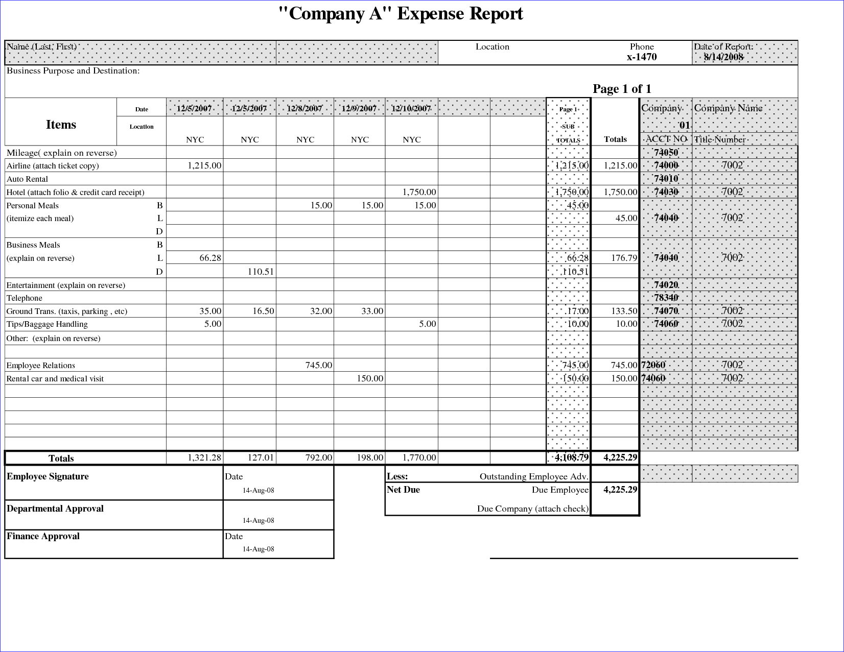 025 Business Expense Report Template Basic Company With Intended For Company Expense Report Template