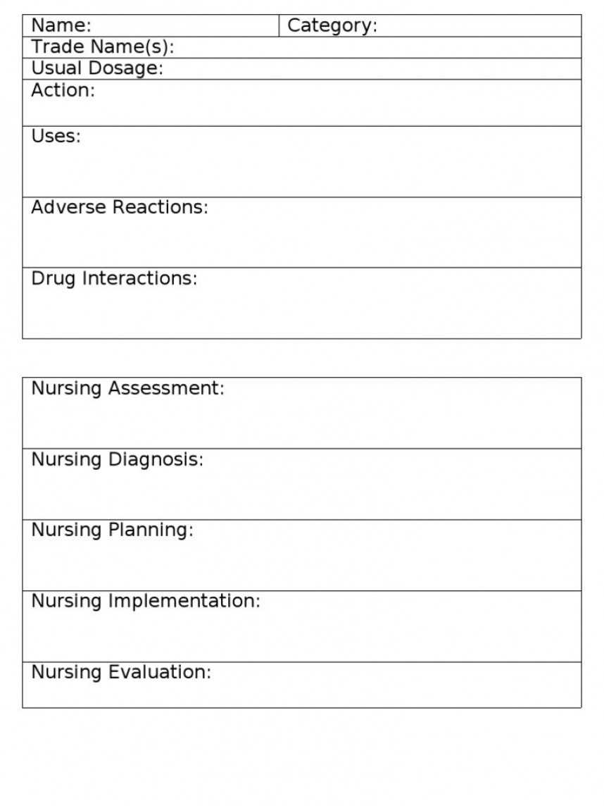 025 Nursing Drug Card Template Ideas Staggering School Regarding Med Card Template