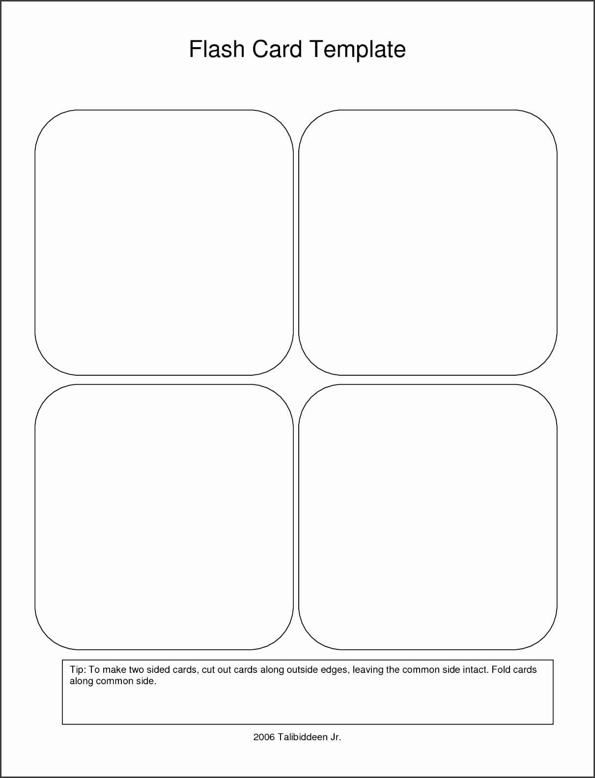 025 Printable Flash Card Template Free Sampletemplatess Top Throughout Free Printable Blank Flash Cards Template