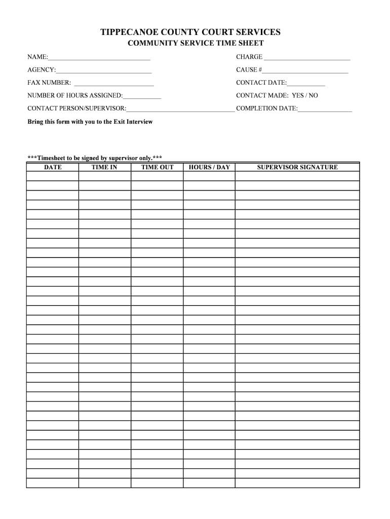 026 Large Volunteer Hours Form Template Unbelievable Ideas Throughout Community Service Template Word
