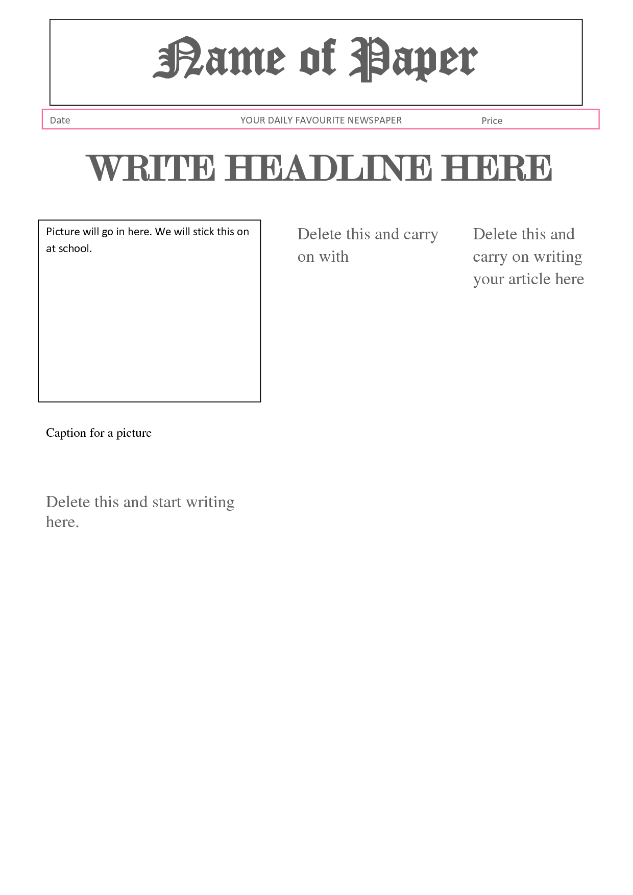 026 Newspaper Report Template 72509 Ideas Article Microsoft Intended For News Report Template