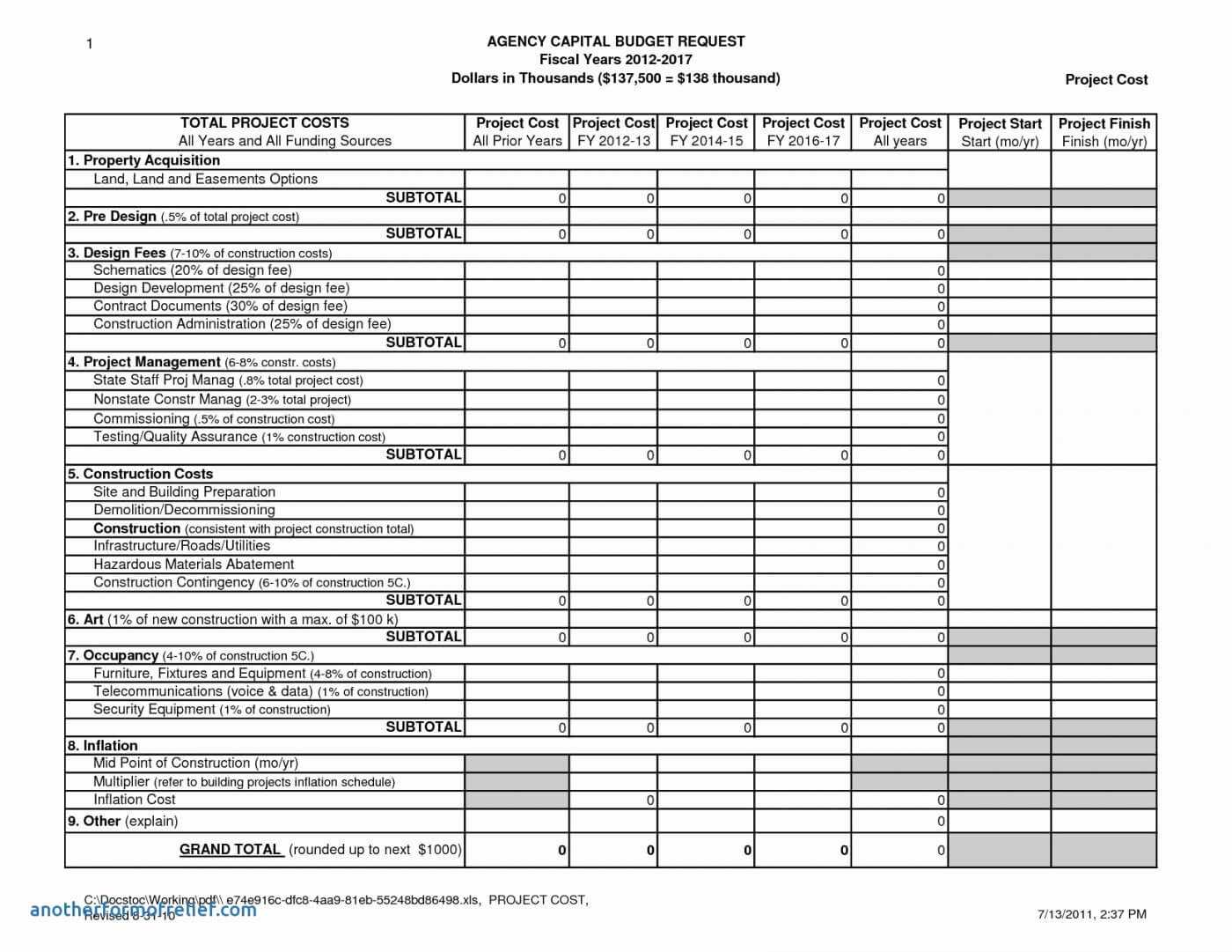 027 Construction Cost Report Template Excel Of Beautiful Throughout Construction Cost Report Template