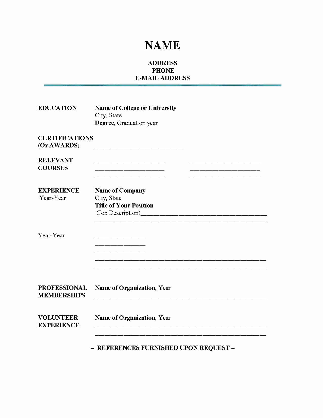 027 Free Blank Resume Templates Blanksume Form Professional For Free Blank Cv Template Download