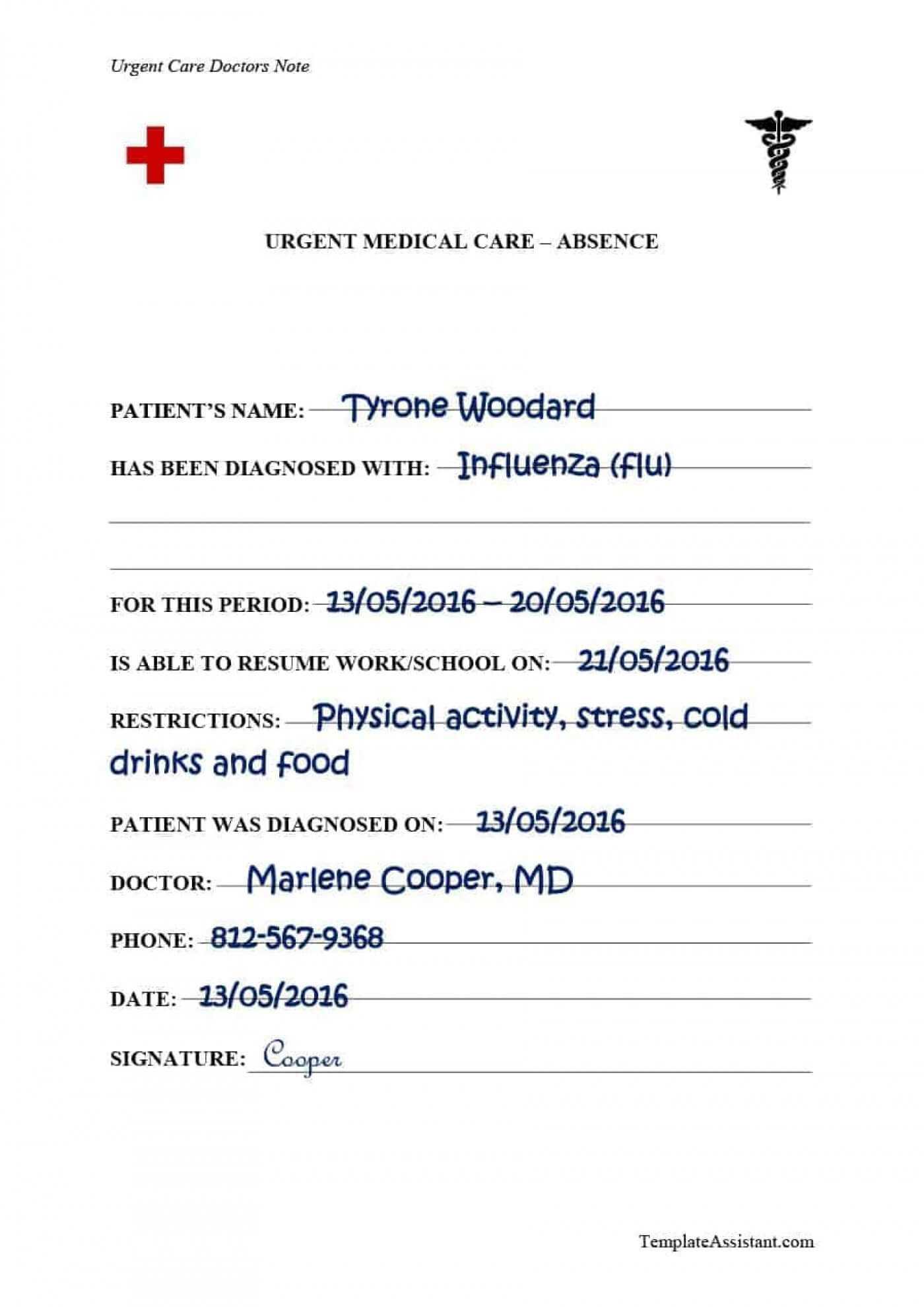 027 Free Fill In The Blank Doctor Note Doctors For School Within Fake Medical Certificate Template Download