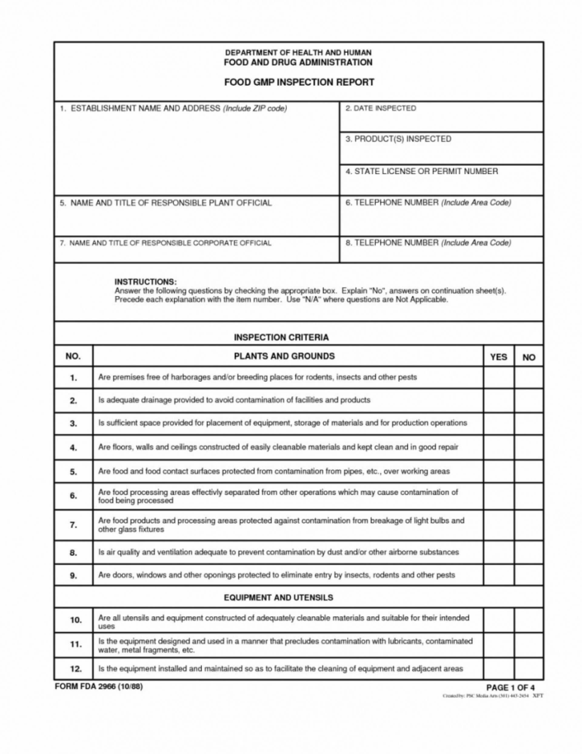 027 Home Inspection Form Template Ideas Astounding Report With Gmp Audit Report Template
