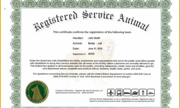 027 Service Dog Certificate Templateeas Emotional Support pertaining to Service Dog Certificate Template